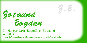 zotmund bogdan business card